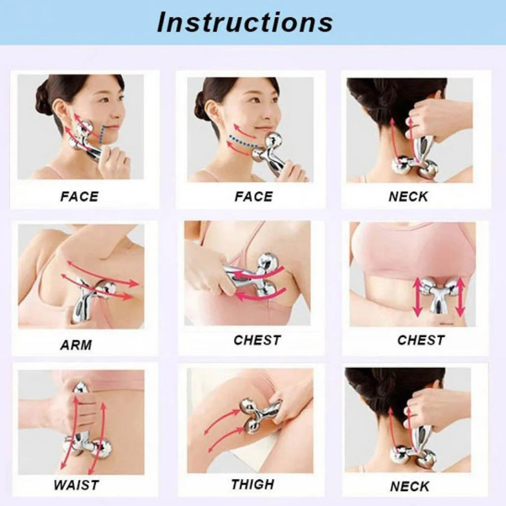 Lightweight ABS facial massager for face, eyes, and body