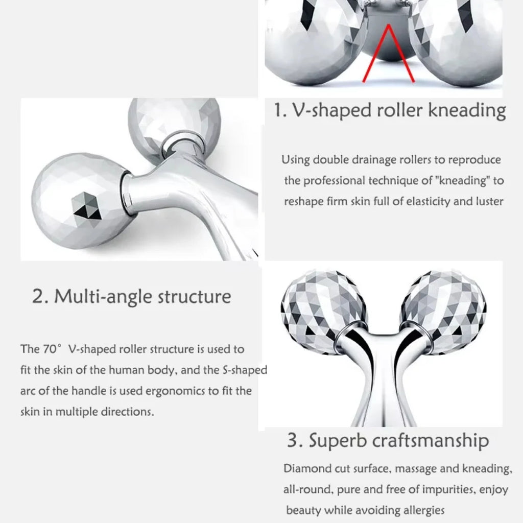 "V-shape face lifting roller beauty tool for home use