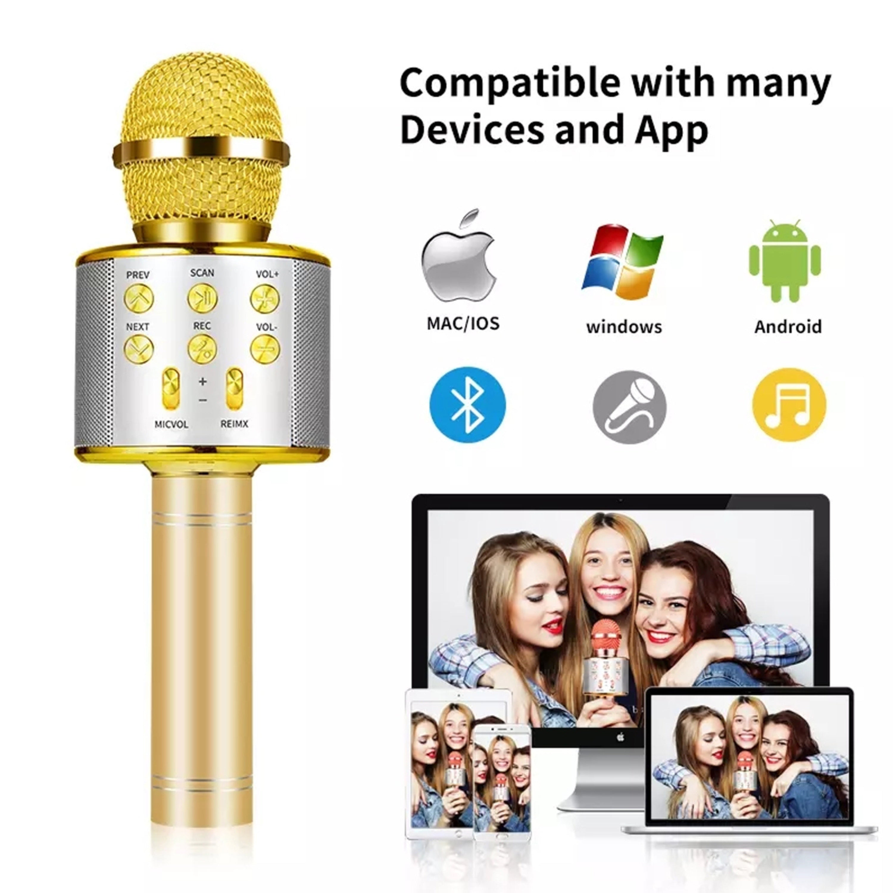 Bluetooth Wireless Karaoke Microphone | Portable Mic Speaker