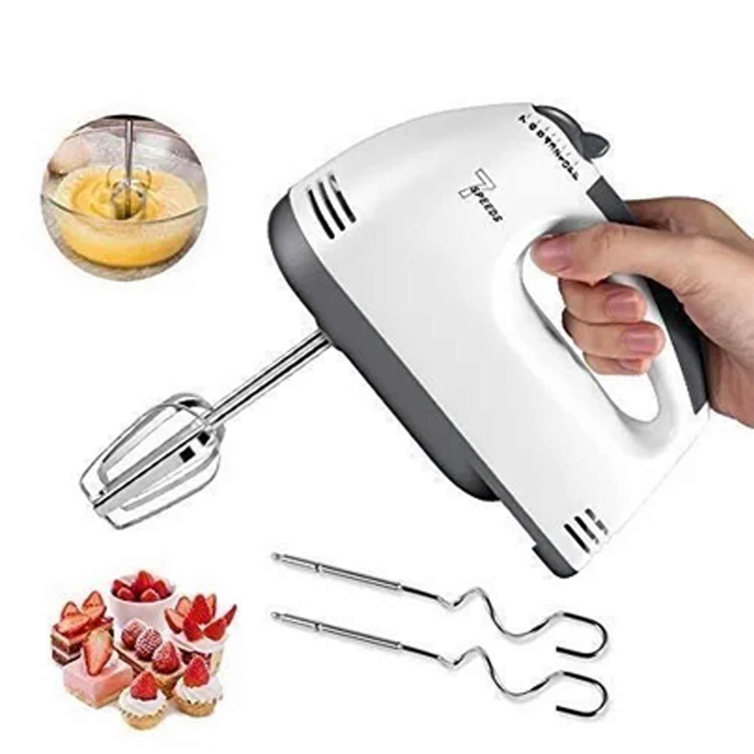 Electric Hand Mixer | Egg Beater, Cream & Dough Blender for Kitchen
