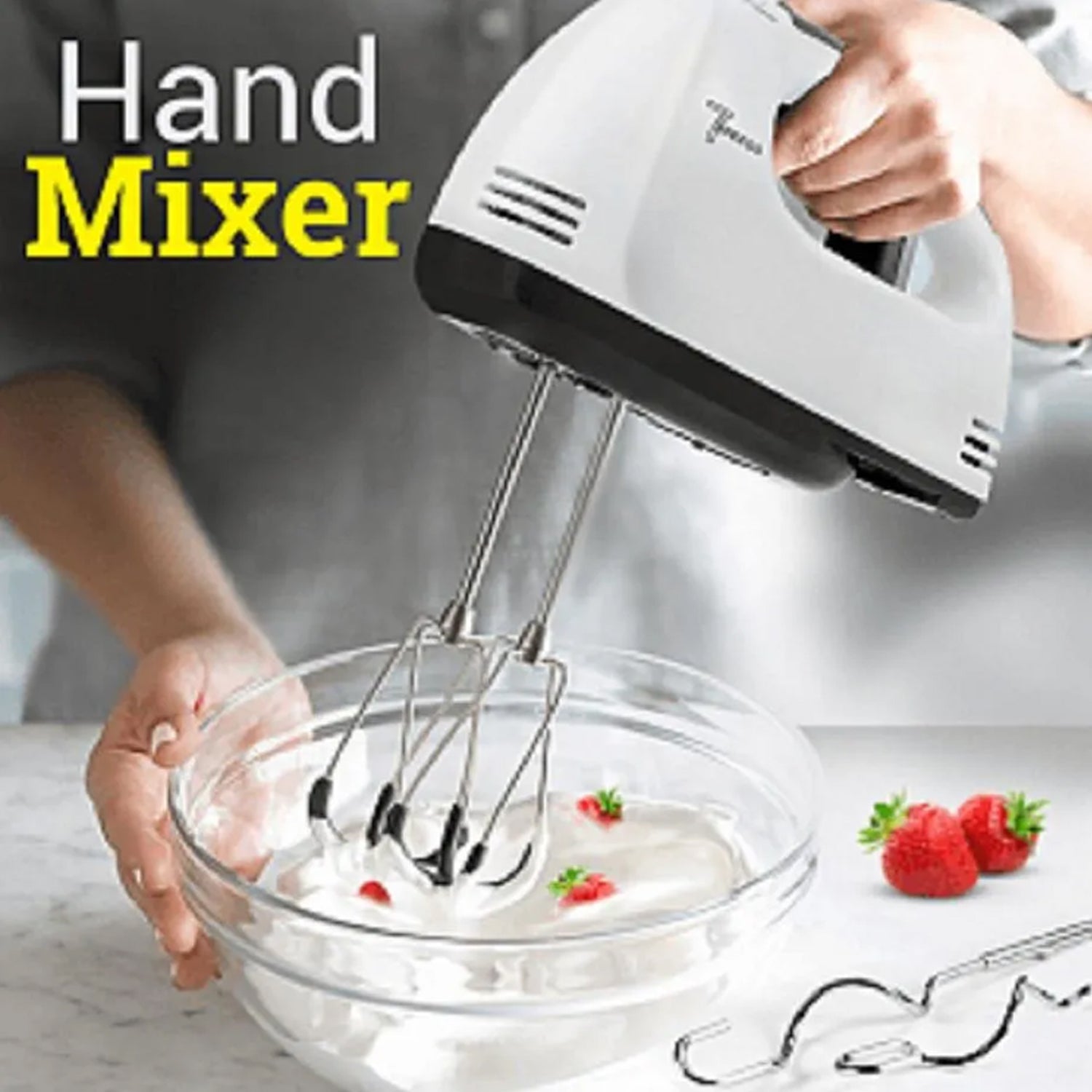 Electric Hand Mixer | Egg Beater, Cream & Dough Blender for Kitchen