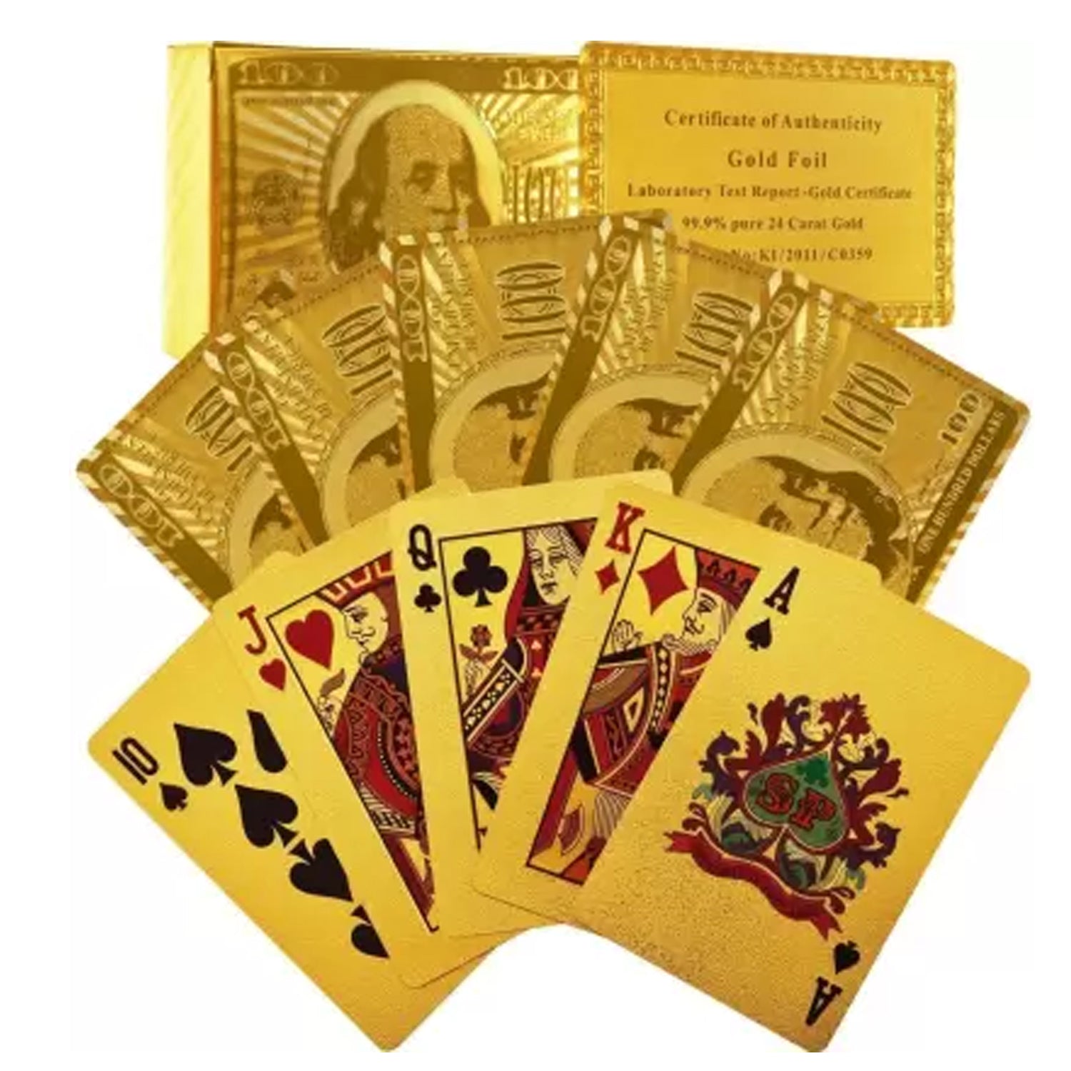 24K Gold Poker Deck Playing Cards | Premium Poker Deck for Parties