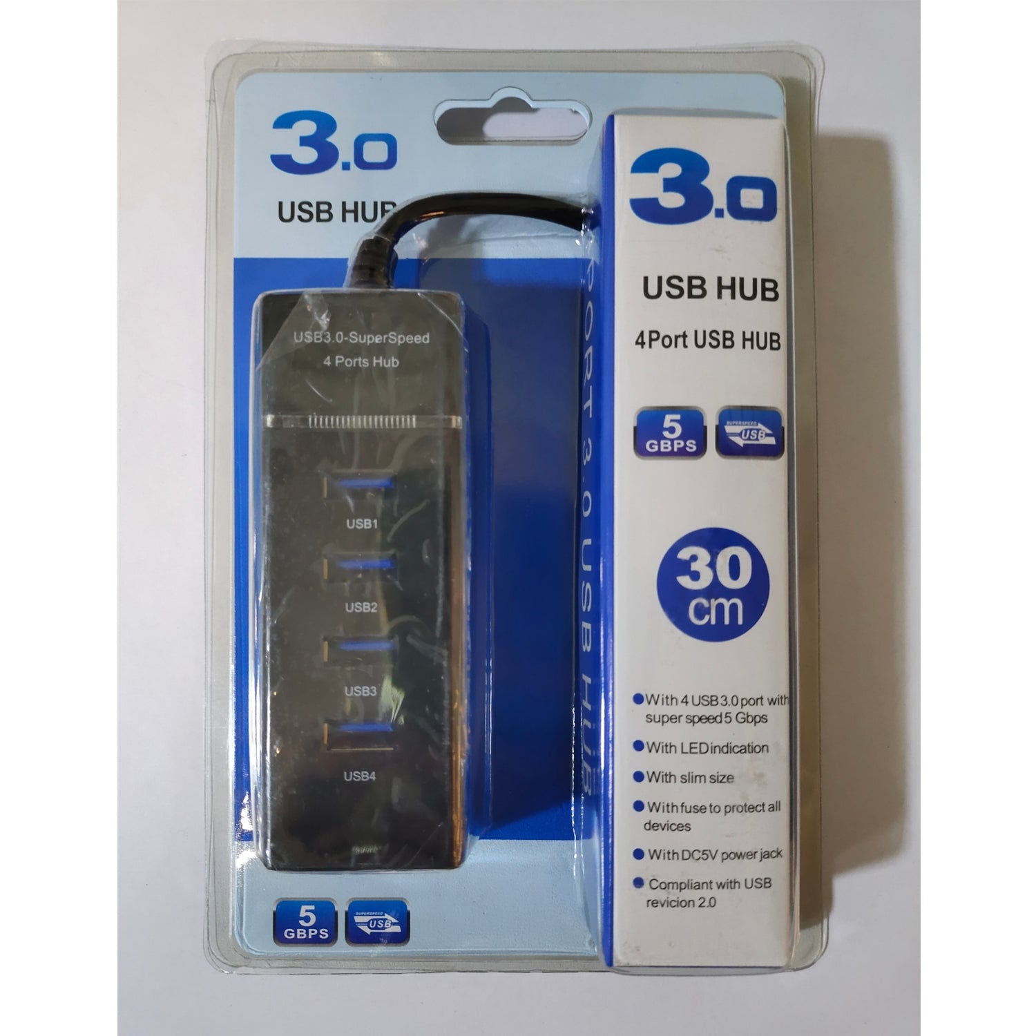4-Port USB High-Speed Hub | Cable for Desktop & Laptop