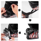 Step-by-step assembly of a helmet with camera attachment