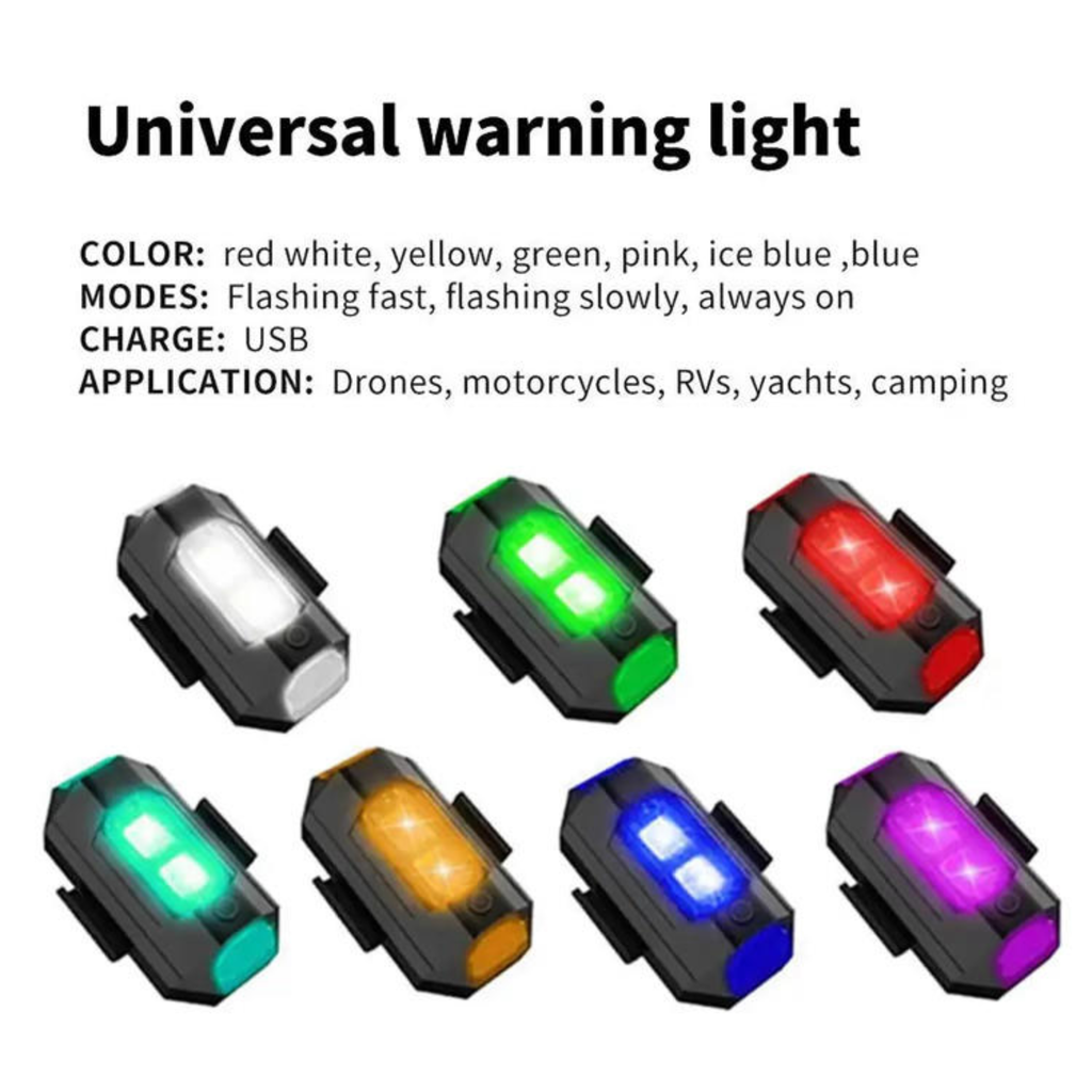Pack of 2 Rechargeable 7-Color LED Strobe Light | Universal MotorBike