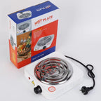 Hot plate with packaging on a white background