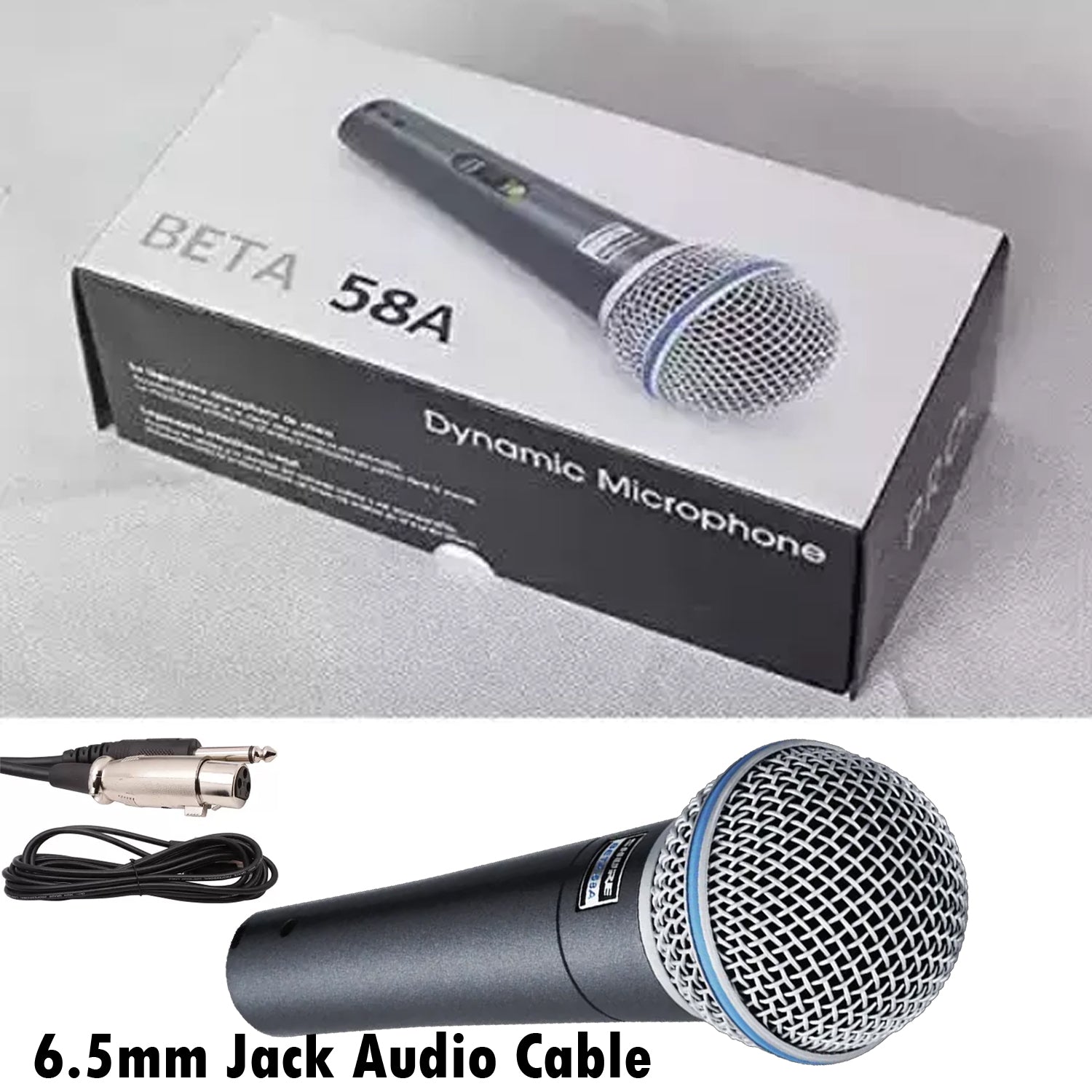 Professional Beta 58A Handheld Wired Microphone with Long Wire