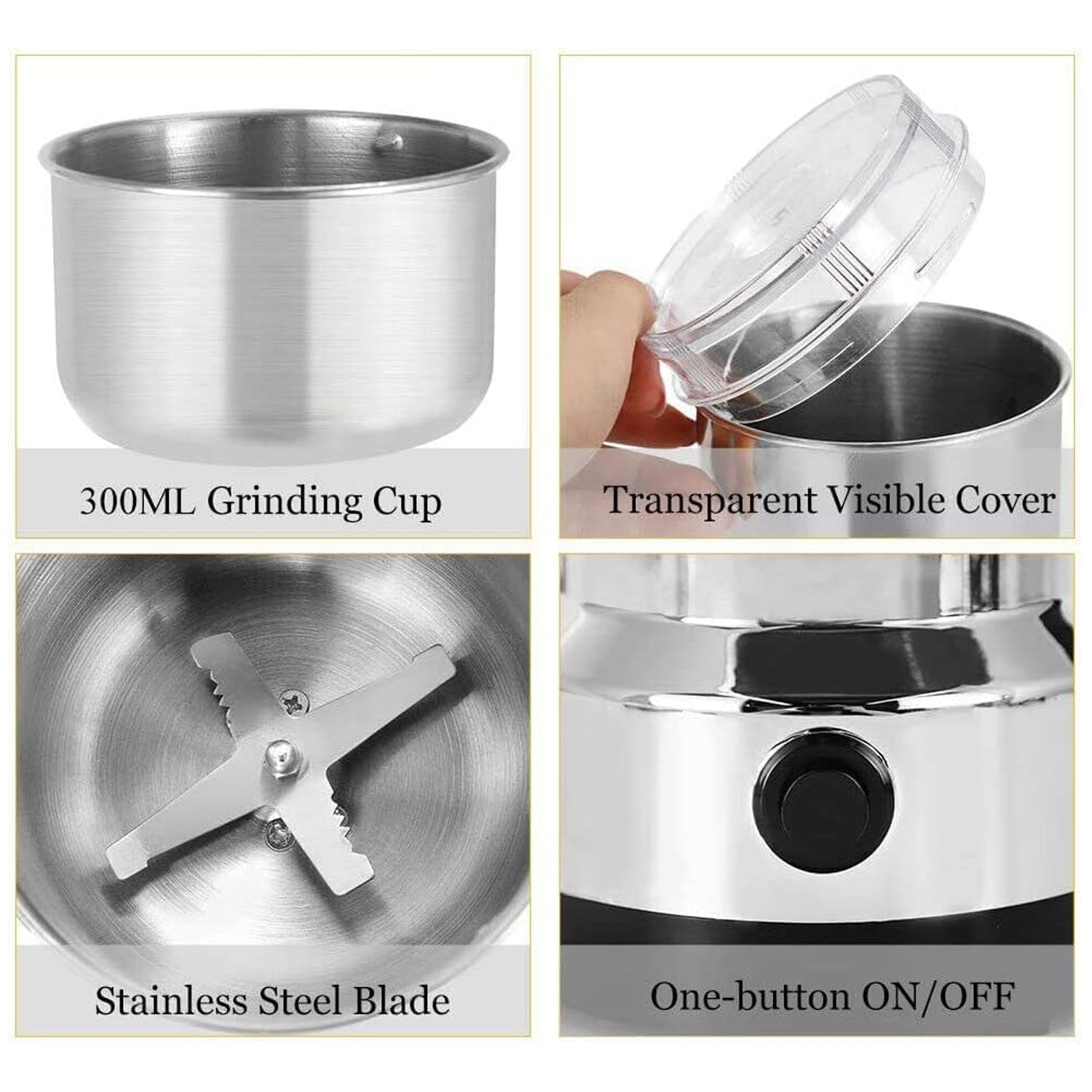 Electric Coffee & Spice Grinder | 150W Stainless Steel Compact Grinder