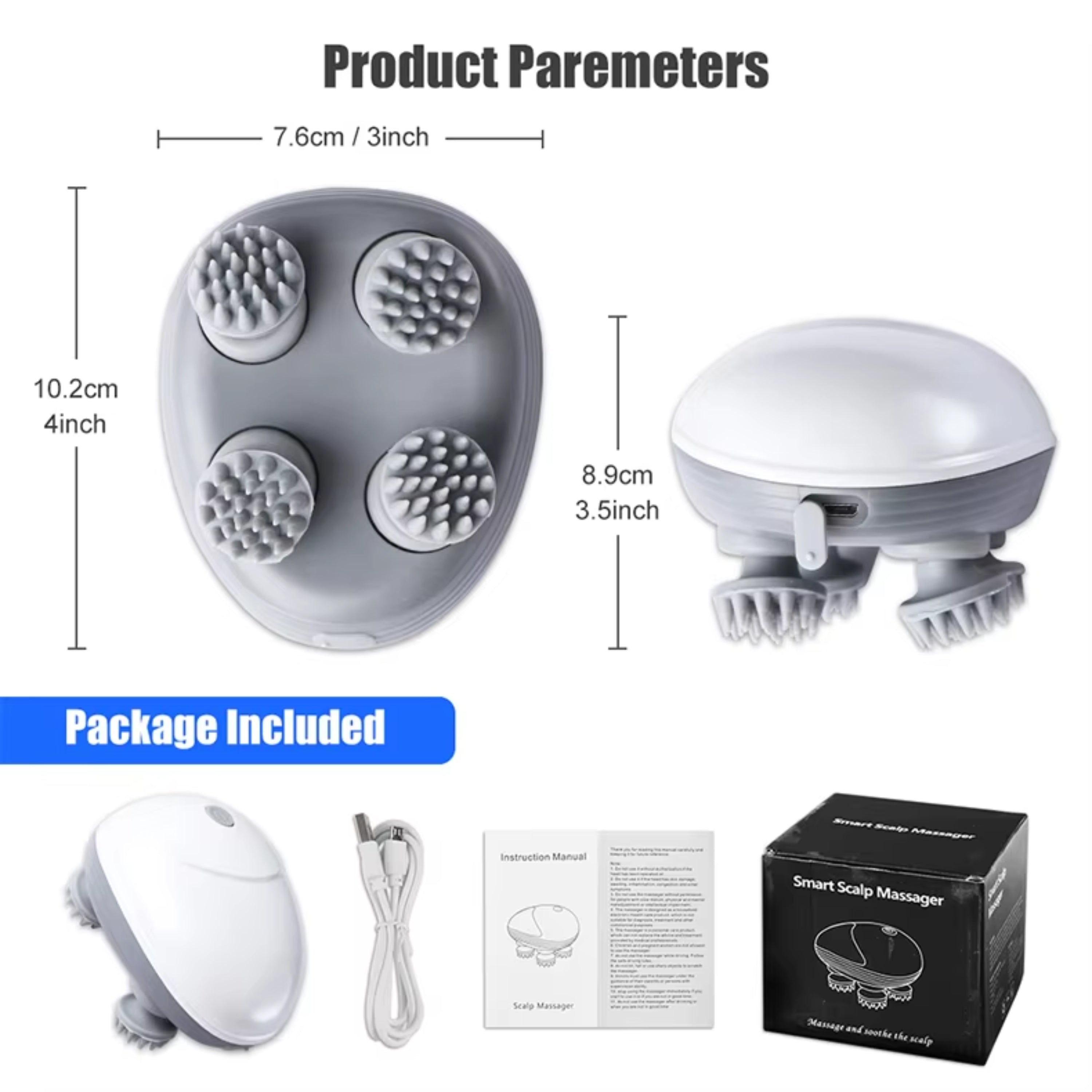 Smart Handheld Electric Scalp Massager | For Stress Relief