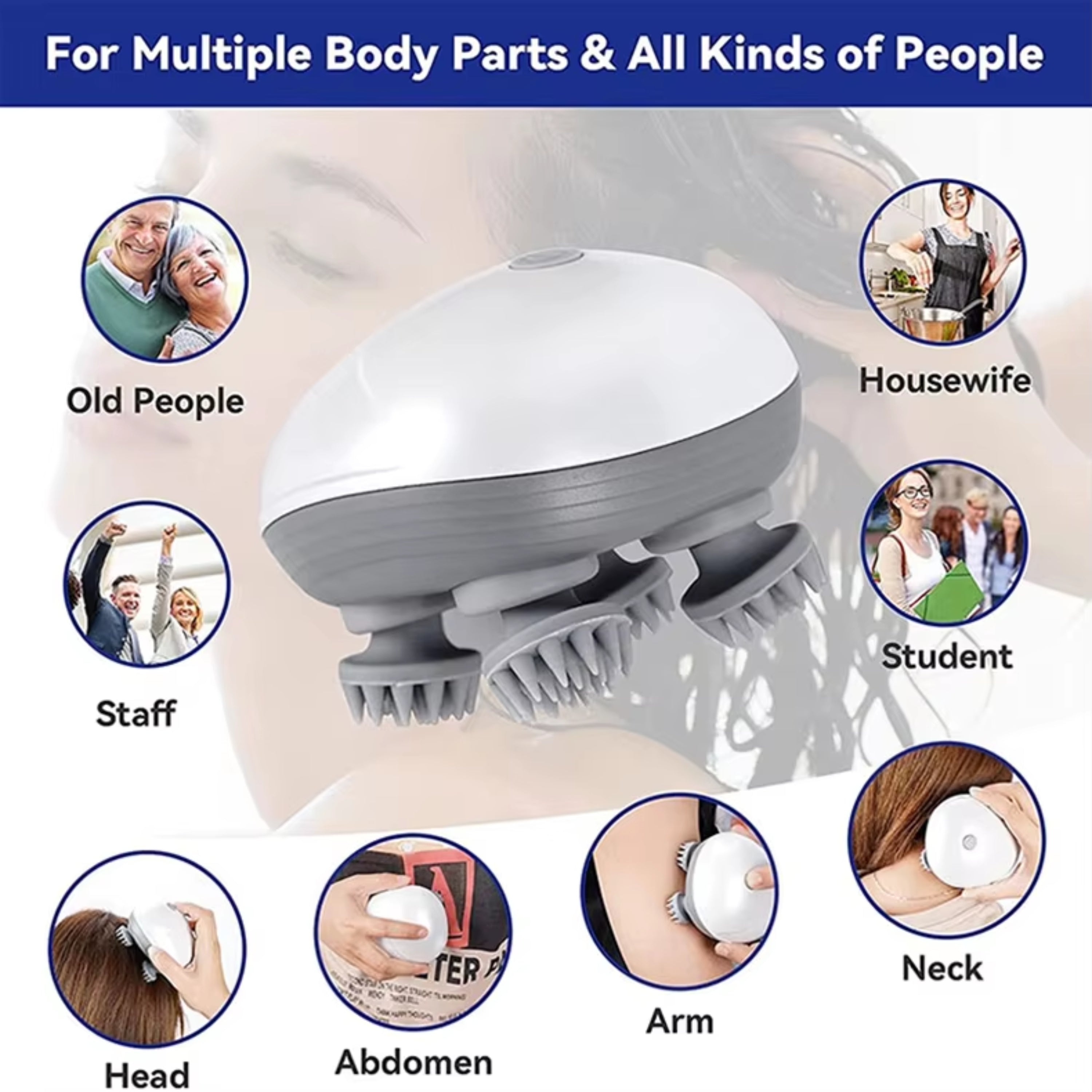 Smart Handheld Electric Scalp Massager | For Stress Relief