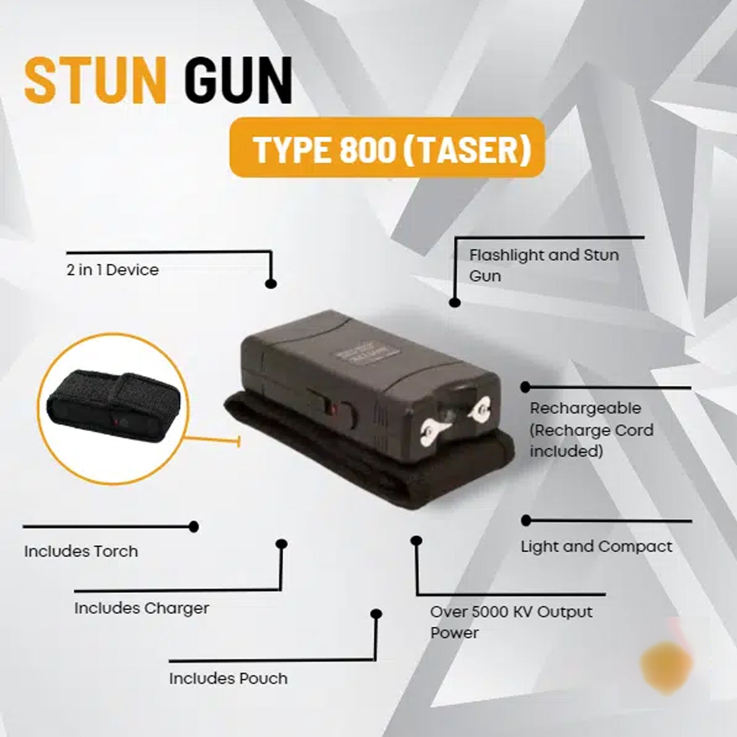 Safety Stun Gun for Women | Super Voltage Self-Defense Light
