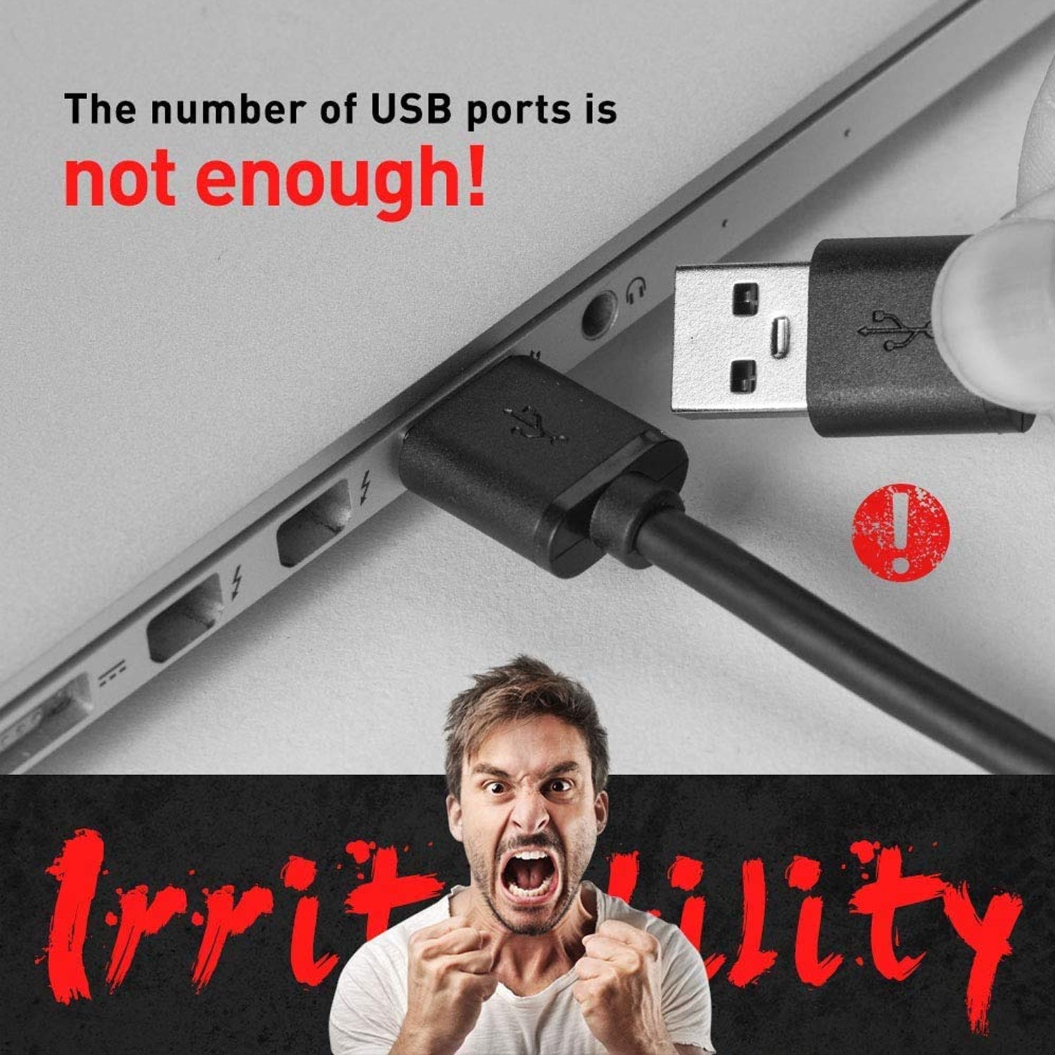 4-Port USB High-Speed Hub | Cable for Desktop & Laptop