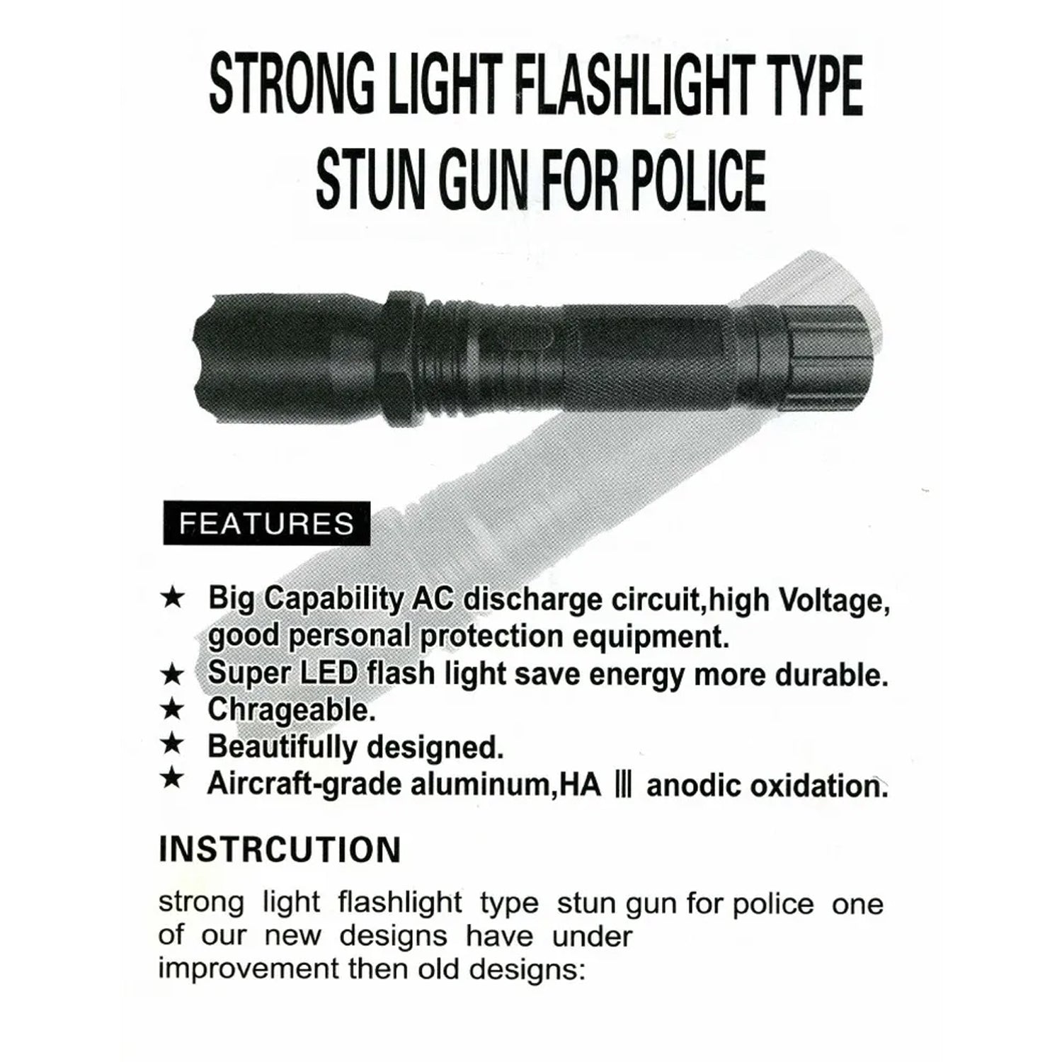Safety Stun Gun for Women | Super Voltage Self-Defense Light