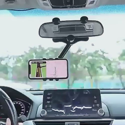 360°RotatingCarRearviewMirrorPhoneHolder–UniversalStand-