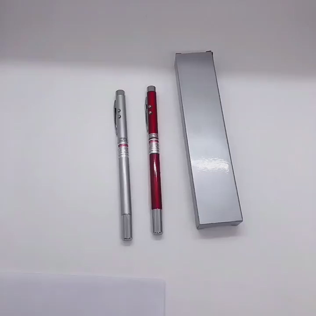 4-in-1 Laser Pointer Pen with LED Light, Magnet & Ballpoint Pen