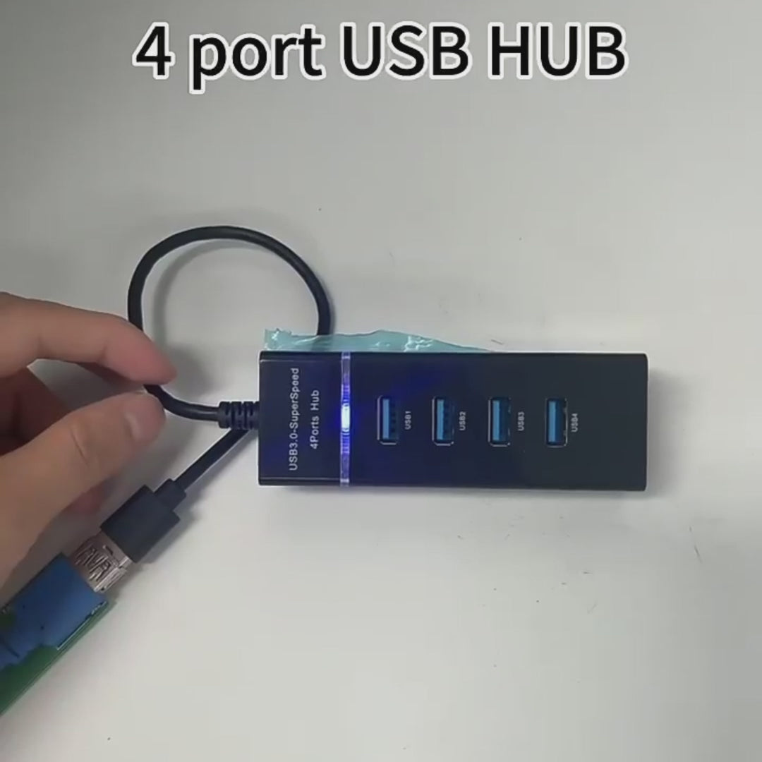4-Port USB High-Speed Hub | Cable for Desktop & Laptop